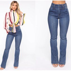 High Rise Jeans - Medium Blue Wash